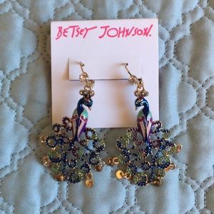 New Betsey Johnson Peacock Earrings
